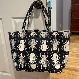 India Hicks structured canvas beetle bag